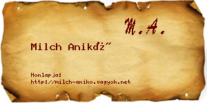 Milch Anikó névjegykártya